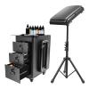 3 Drawers Adjustable Tattoo Travel Case with Armrest, Metal Panel Travel Case on Wheels Portable, Tattoo Armrest Stand for Beauty Stand Cosmetic Makeup Case (Metal Panel) view 2