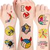 100PCS Volleyball Sports Temporary Tattoos for Kids,Super Cute Volleyball Themed Birthday Party Favors, Supplies, Decorations, Fake Tattoo Stickers, School Rewards Gifts for Boys Girls view 1