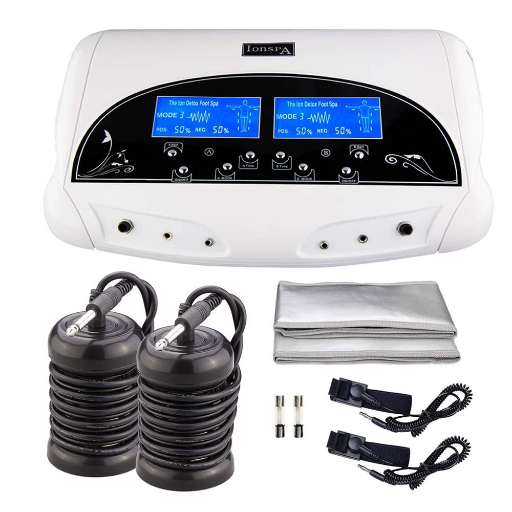 Ionic Foot-Bath Machine Ionic Foot Detox Machine Ionic Detox Foot Bath SPA System for 2 Users, LCD Foot Bath Cleanse Spa System with 2 Waist Belts, 2 Wrist Straps, 2 Arrays