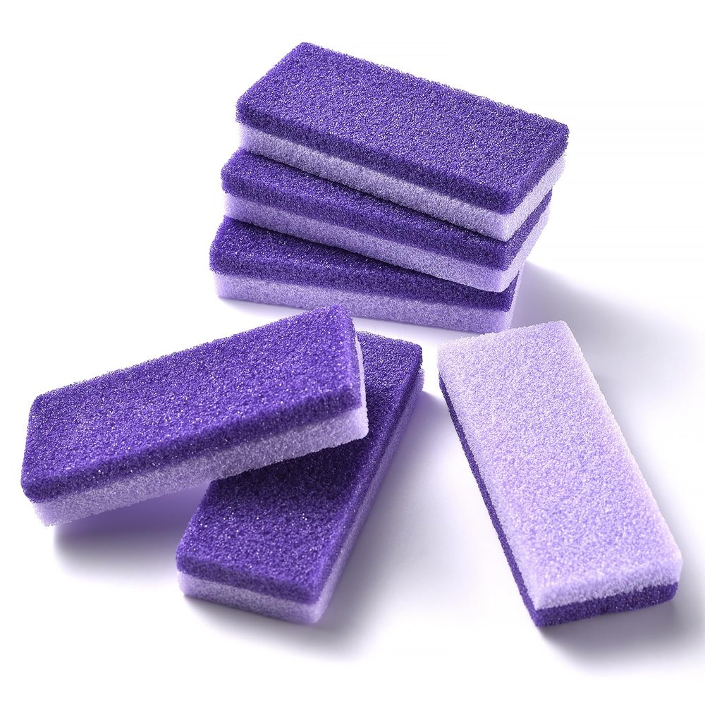 Rolabling 6 Pcs Pumice Stone for Feet Double Sided Foot Callus Remover & Dead Skin Scrubber Gentle Exfoliating Pedicure Tool for Cracked Heels, Soft & Smooth Feet