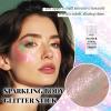 DAGEDA Sparkling Pink Body Glitter Stick,Sparkly Face Glitter Makeup,Holographic Hair Glitters Mermaid Makeup Rave Outfits for Women, Shimmer Face Paint Stick Singer Concert Accessories view 2