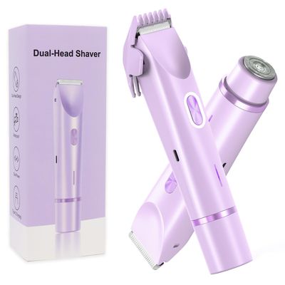 Joigivit 2 in 1 Bikini Trimmer for Women Dual Head Shaver Electric Razors Lady Pubic Hair, Ipx7 Waterproof Bikini Underarm Arms Leg Face Body