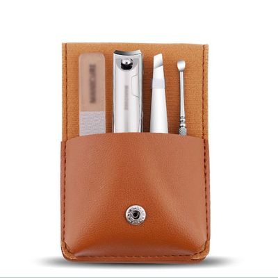 MVNOIRE Portable Pedicure kit Steel Nail Clippers Tool Travel Grooming Case Gift Box Nail Scissors Set