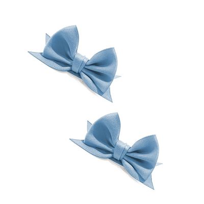 Bownita Girl's' Classic Handmade Nekomimi Hair Clips, Snag-Free, No-Slip, Mini Size (French Blue)