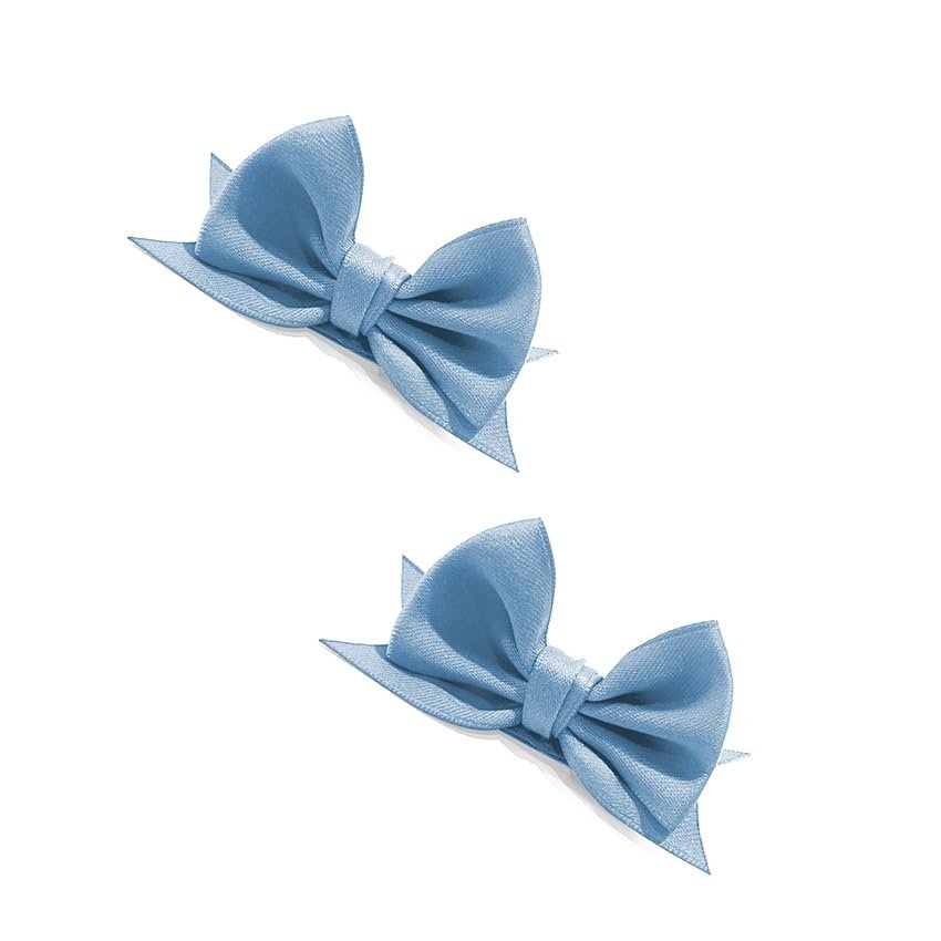 Bownita Girl's' Classic Handmade Nekomimi Hair Clips, Snag-Free, No-Slip, Mini Size (French Blue)