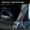 Lijecozy Pubic Hair Trimmer for Man - Cordless Body Hair Trimmer for Men - Electric Ball Shaver with Display & Light - Waterproof Wet/Dry Groomer kit for Groin - 4000K Light - Cosmic Black view 3