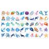 100 PCS Ocean Animal Shark Whale Temporary Tattoos for Kids Super Cute Themed Birthday Party Favors, Supplies, Decorations, Fake Tattoo Stickers view 3