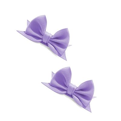 Bownita Girl's' Classic Handmade Nekomimi Hair Clips, Snag-Free, No-Slip, Mini Size (Lt. Orchid)