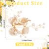 CABODYALS 1Pc Brides Wedding Head Barrette Gold Floral Pearl Hair Accessories Decorative Petal Shape Silhouette Flower Elegant Alloy Hair Piece for Women Evening Dress Rave Bridals Party Accessory view 2