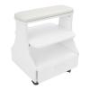 Foot Rest Pedicure Trolley w/ 4 Wheels w/Brakes, Portable Foot Bath Spa Cart w/Practical Drawer, Pedicure Foot Bath Stand,Pedicure Foot Rest for Beauty Salons Hair Salons Bathrooms (Wide White) view 1