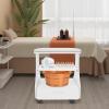 Foot Rest Pedicure Trolley w/ 4 Wheels w/Brakes, Portable Foot Bath Spa Cart w/Practical Drawer, Pedicure Foot Bath Stand,Pedicure Foot Rest for Beauty Salons Hair Salons Bathrooms (Wide White) view 4