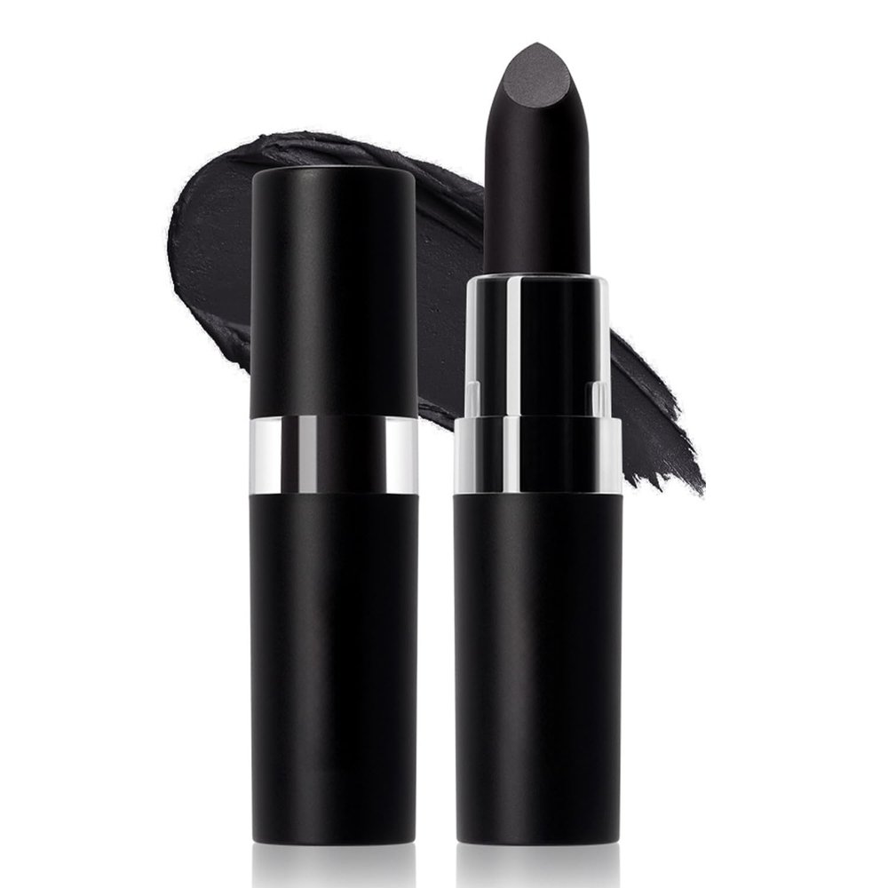 2 Pack Black Face Paint Stick - Eye Black Stick & Goth Lipstick Duo, Waterproof Matte for Sports & Halloween (0.14oz Each), Multi-Use as Face Paint & Eyeliner