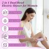 Bikini Trimmer for Women, 2 in 1 Dual Head Electric Shaver for Women, Ipx7 Bikini Trimmer for Womens Pubic Hair, Cordless for Womens Private Area, Wet and Dry (Purple) view 2