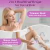Bikini Trimmer for Women, 2 in 1 Dual Head Electric Shaver for Women, Ipx7 Bikini Trimmer for Womens Pubic Hair, Cordless for Womens Private Area, Wet and Dry (Purple) view 3