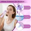 Bikini Trimmer for Women, 2 in 1 Dual Head Electric Shaver for Women, Ipx7 Bikini Trimmer for Womens Pubic Hair, Cordless for Womens Private Area, Wet and Dry (Purple) view 4