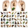 100PCS Realistic Wildlife Jungle Animal Temporary Tattoos Sticker Reptile Birthday Party Decorations Supplies Favors Gifts Boys Girls Zoo Cute Fake Tattoo School Reward Themed view 4