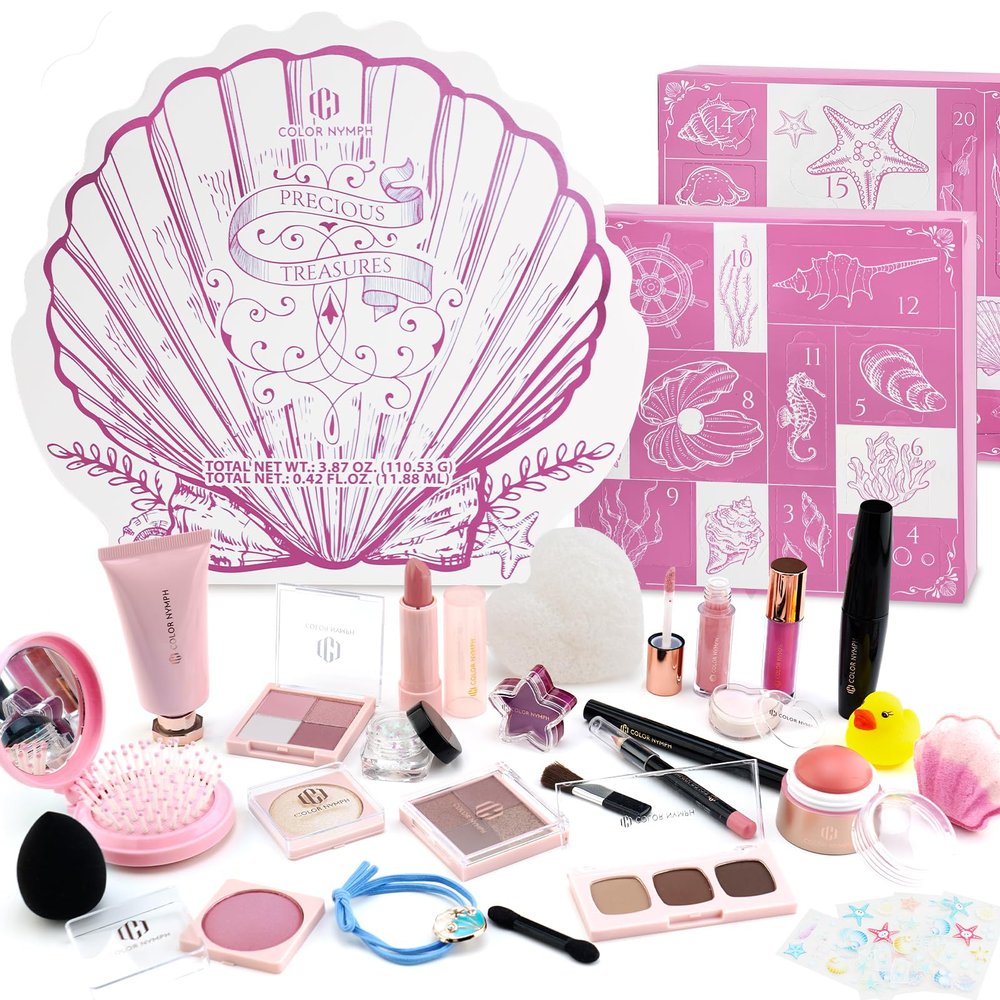 Color Nymph Makeup Advent Calendar 2025, 24 Days Surprise Beauty Makeup Gift Sets for Adlut Women & Teen Girls, 2025 Christmas Countdown Calendar Holiday Full Cosmetic Kit (Pink)