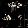 4Pcs Vintage Bridal Hair Pins Set - Gold & Silver Crystal Pearl Hair Clips, Floral Leaf Headpiece for Wedding, Bridesmaids, Women, Girls (1 Comb + 3 Pins) (golden) view 2