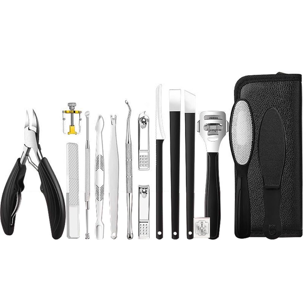 17PCS Pedicure Set kit Ingrown Toenail Trimmer Nail Clippers Cuticle Cutter Pedicure Plier Pedicure Tool,6pcs Set (17pcs Set)