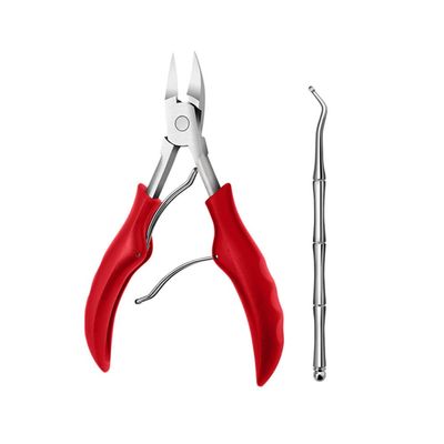 17PCS Pedicure Set kit Ingrown Toenail Trimmer Nail Clippers Cuticle Cutter Pedicure Plier Pedicure Tool,6pcs Set (2pcs Set Red)