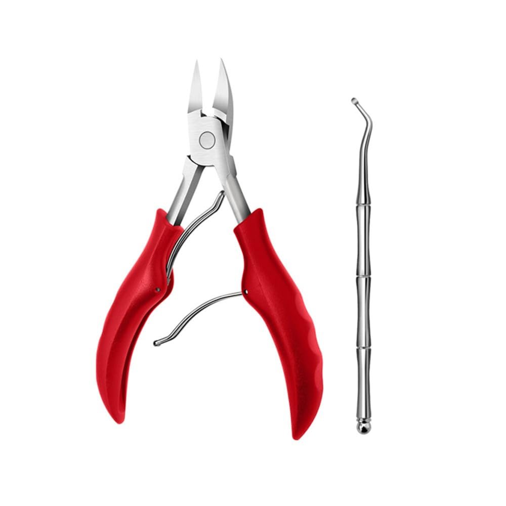 17PCS Pedicure Set kit Ingrown Toenail Trimmer Nail Clippers Cuticle Cutter Pedicure Plier Pedicure Tool,6pcs Set (2pcs Set Red)