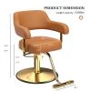 OmySalon Barber Chairs for Barbershop Brown and Gold Styling Chair, Salon Chair for Hair Stylist Heavy Duty Hydraulic Pump, 360Swivel with Footrest, Hairdressing Home Beauty Spa Braiding Equipment view 2