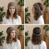 Najia Symbol 100% Linen Hairband Wrap Breathable Sweat Wicking More Comfortable Than Silk for Yoga and Sports Grey view 3