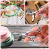 2 Pcs 3.54 Inch Small Eyebrow Scissors Eye Brow Scissors for Women Mini Cosmetic Scissor fit Facial Facial Hair Eyebrows Beard Ear Nose Moustache Sewing Blue Pink Gradient Stainless Steel view 3