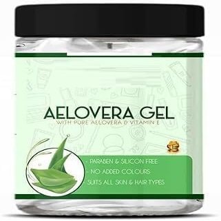 Aelovera Gel with Pure Aloe Vera and Vitamin E, 400ml, For Face, Skin and Hair