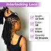 Beauday 12 inch 40 Stands Interlocking Loc Extensions Human Hair, 0.6cm Width 100% Human Hair Dreadlock Extensions, Soft Human Hair Dreads Extensions, Natural Black (12 inch 40 Strands, 1B 0.6cm) view 3