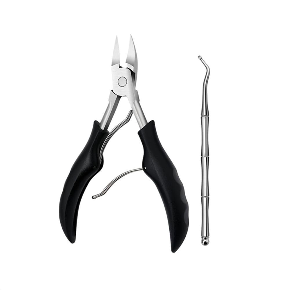 17PCS Pedicure Set kit Ingrown Toenail Trimmer Nail Clippers Cuticle Cutter Pedicure Plier Pedicure Tool,6pcs Set (2pcs Set Black)