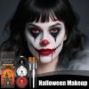 Halloween Face Paint - White Red Black Makeup Kit with Brushes, Long-Lasting Body Paint Set | Smudge-Proof Pigments for Themed Party, Stage Performance, Costume Makeup Women Men Holiday Event Use view 3