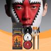 Halloween Face Paint - White Red Black Makeup Kit with Brushes, Long-Lasting Body Paint Set | Smudge-Proof Pigments for Themed Party, Stage Performance, Costume Makeup Women Men Holiday Event Use view 4