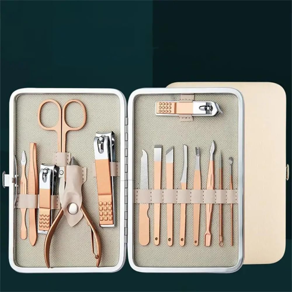 Stainless Steel Manicure Pedicure kit Nail Foot Care pcs Nail Clipper Set,18PCS (15pcs)