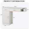 4ever2buy Salon Stations for Hair Stylist, Wall Mount Barber Station with Barber Cabinet, Hair Station Equipment Hair Dryer Holder, Drawers, Mirror not Included, White view 2