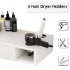 4ever2buy Salon Stations for Hair Stylist, Wall Mount Barber Station with Barber Cabinet, Hair Station Equipment Hair Dryer Holder, Drawers, Mirror not Included, White view 3