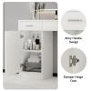4ever2buy Salon Stations for Hair Stylist, Wall Mount Barber Station with Barber Cabinet, Hair Station Equipment Hair Dryer Holder, Drawers, Mirror not Included, White view 4