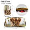 FZQVSLCM Pencil Case Leather Pen Bags Travel Makeup Bag Cute little animal lion Toiletry Bag Portable Cosmetic Bags Coin Purse view 3
