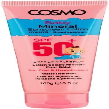 Baby Mineral Sunscreen Lotion 100g | 3.38 fl.oz, SPF 50+ | for Kids | Free From Parabens