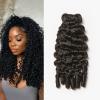 ASHINE Burmese Curly Bundles Human Hair Unprocessed Raw Burmese Curly Water Wave Human Hair Single Bundle 22 inch Natural Black view 1