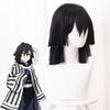FENNIDICE Obanai Iguro Cosplay Wig Hair Role Play Halloween Costume Party Wigs + Wig Cap view 4