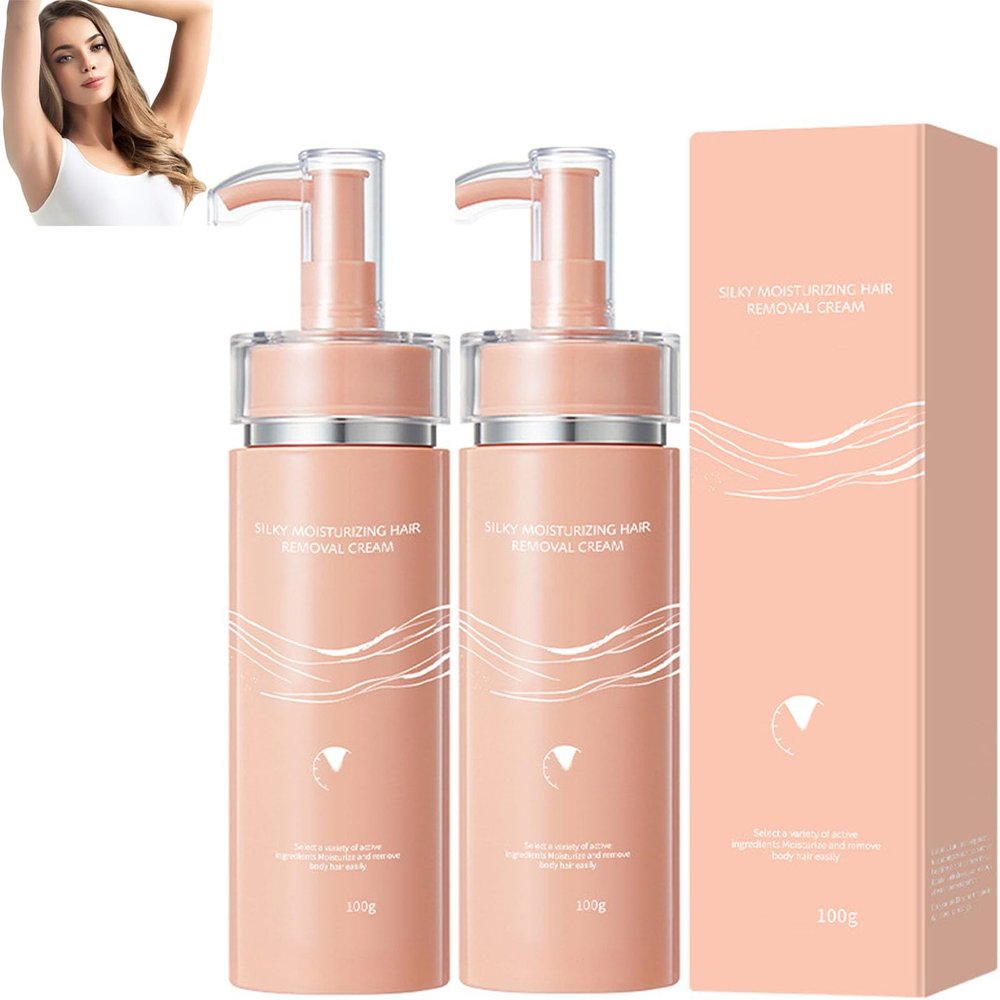 Gentle Face Hair Removal Cream, Gentle Body Hair Removal Cream, Mild Depilatories for Underarms, Legs, And Arms, Mild Depilatories for Women and Men (2bottle)