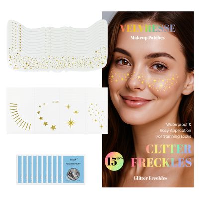 15 Pcs Gold Face Glitter Freckles for Women Kids,Fazit Sparkle Freckles,Face Glitter Tattoo,10 Pcs Makeup Removal Wipes,Sparkle Gold Freckles Temporary Face Tattoos,Singer Festival Rave Accessories