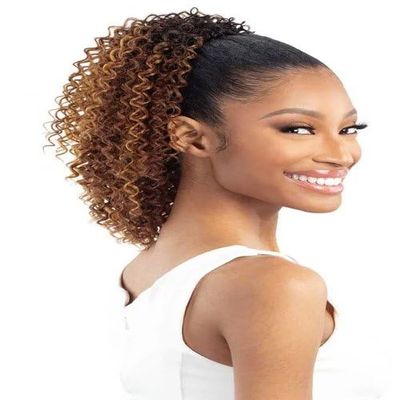 Shake-N-Go Que Human Hair Blend Drawstring Ponytail Q-Jerry Curl 12" (Color: 2)