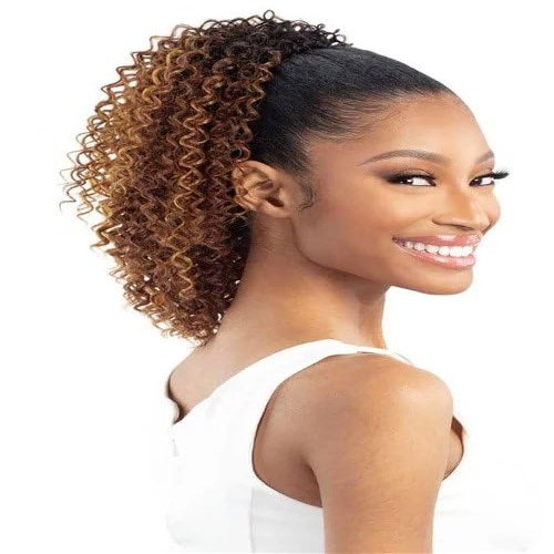 Shake-N-Go Que Human Hair Blend Drawstring Ponytail Q-Jerry Curl 12" (Color: 2)