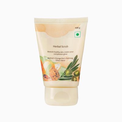 Her;bal Scrub (100 GM) | Face Scrub | Blend Of Walnut, Orange Peel & Oilve Oil for Skin Brightening, Exfoliate Face, For All Skin Type