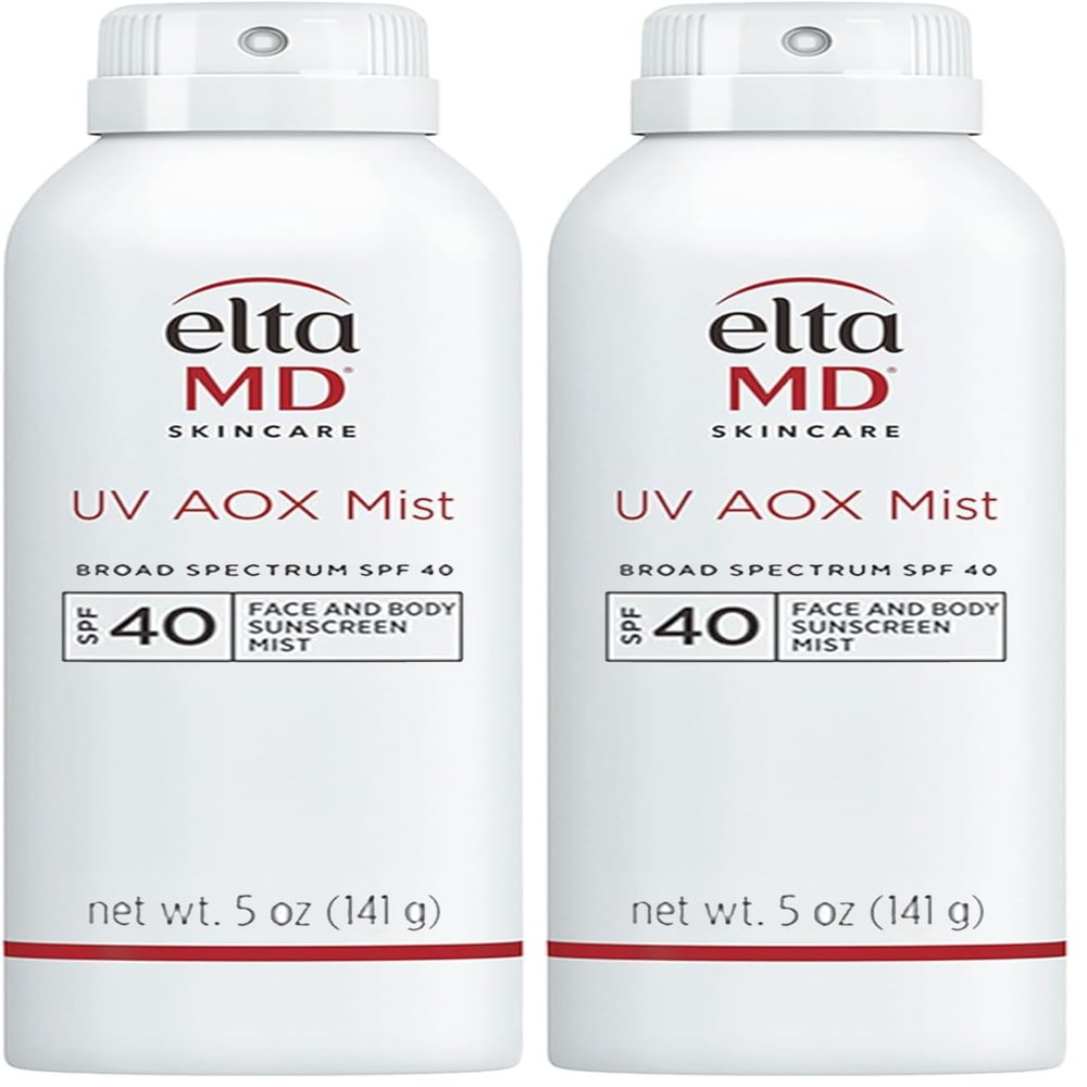 EltaMD UV AOX Mist Mineral Sunscreen Spray SPF 40, Broad Spectrum Face and Body Sunscreen with Zinc Oxide, 100% Mineral Active, Hydration Boost with Antioxidants, Moisturizer with SPF 40, 5 oz
