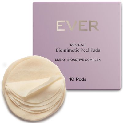 EVER Reveal Biomimetic Peel Pads - Exfoliating & Brightening Travel Pack, 10 Count  Azelaic Acid, Caviar Lime & LSR10 for Radiant, Smoother Skin