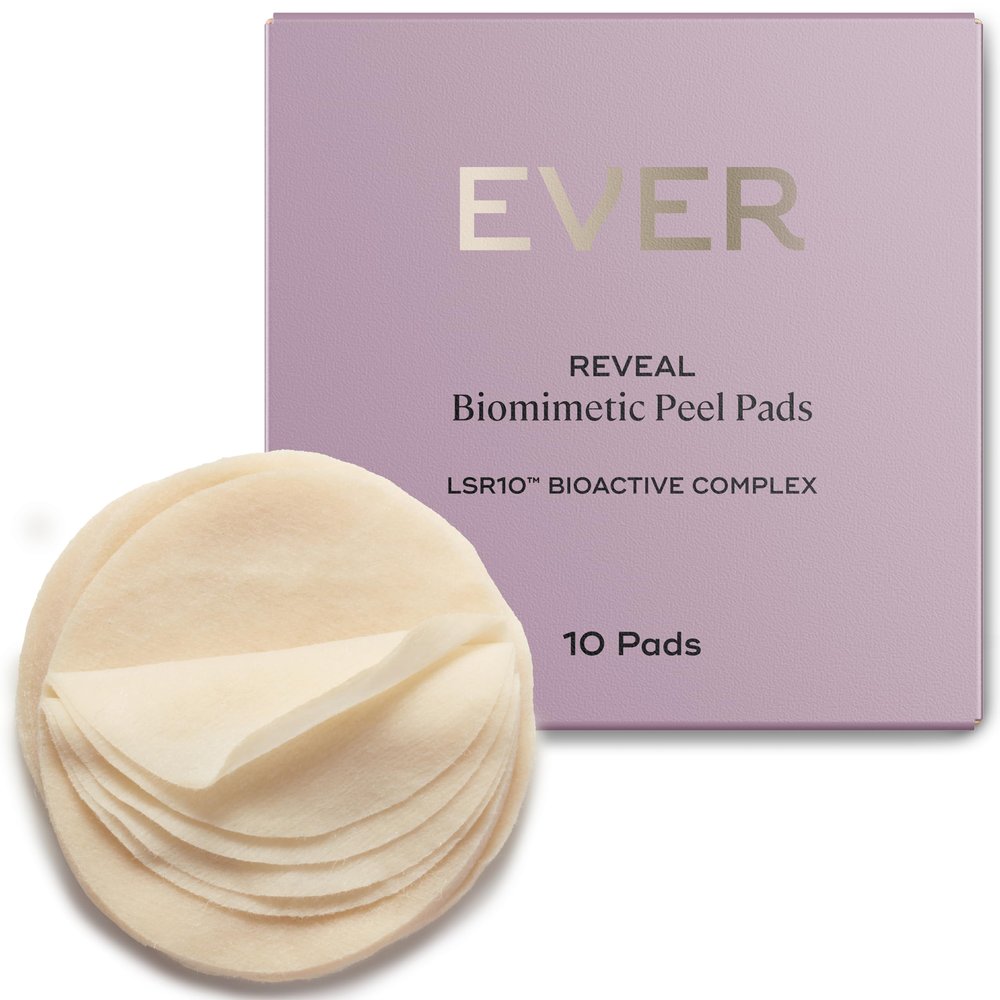 EVER Reveal Biomimetic Peel Pads - Exfoliating & Brightening Travel Pack, 10 Count Azelaic Acid, Caviar Lime & LSR10 for Radiant, Smoother Skin