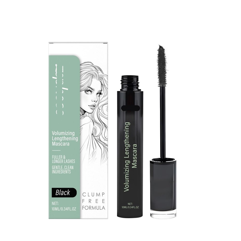 Black Mascara - Volumizing, Lengthening, Curling, Long-Lasting, Smudge-Proof, Waterproof Formula For Natural Look(1PCS)